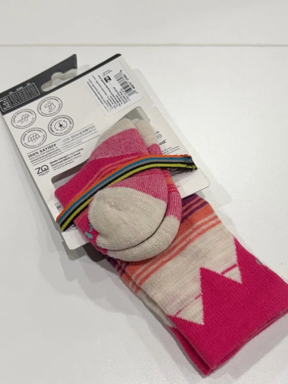 SmartWool Kids XS Light Cushion Ski Socks Over the Calf Pink Mountain NWT Snow